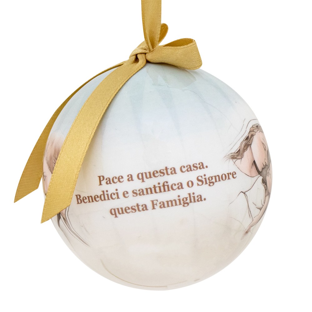 Pallina di Natale con Immagine Sacra Famiglia - immagine 2