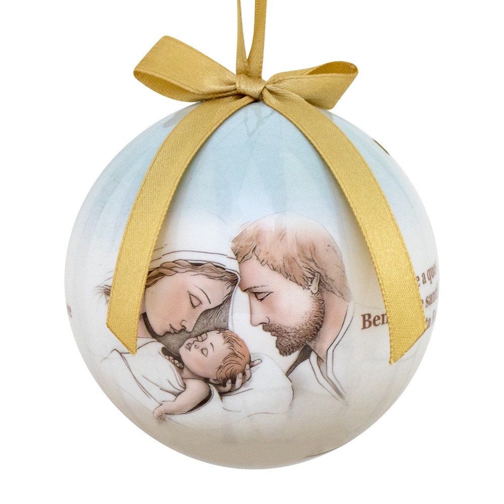 Pallina di Natale con Immagine Sacra Famiglia - immagine 3