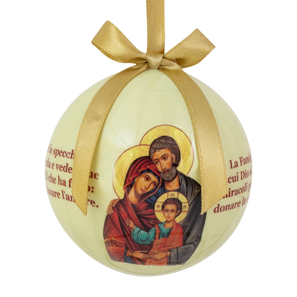 Pallina Natalizia con Sacra Famiglia Bizantina - immagine 3