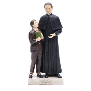 Statua Don Bosco e Domenico Savio in resina 10 cm
