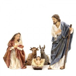 Natività in resina colorata 44 cm 5 pezzi
