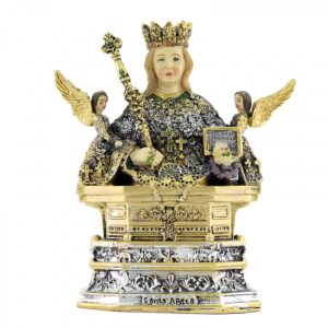 Statua Sant'Agata mezzobusto in resina 10 cm