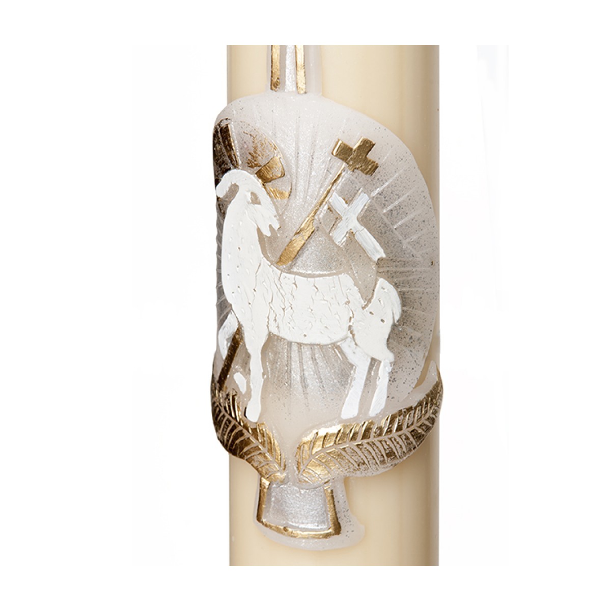 Cero Pasquale cera d'api con Agnello Argento Oro 8x120 cm - Image 3