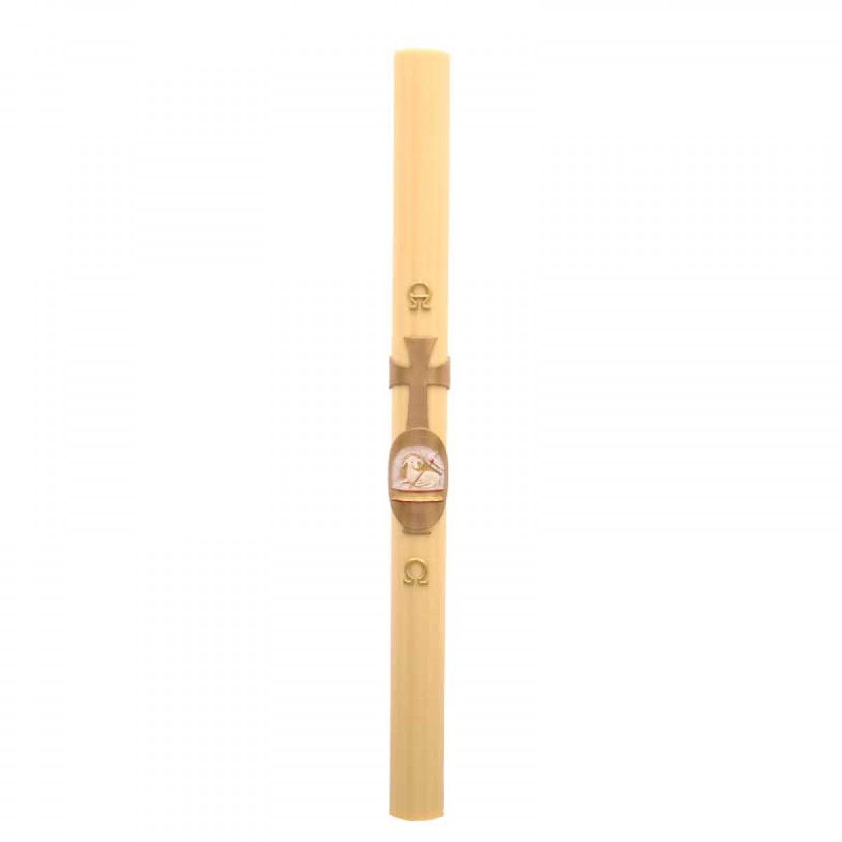 Cero Pasquale in cera Agnello bianco in rilievo 8x120 cm - Image 2