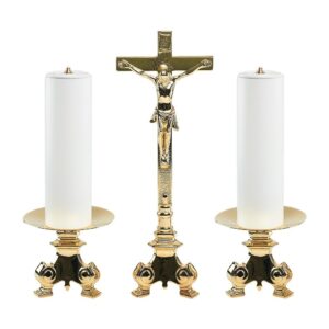 Croce e Candelieri da Altare barocco candele 8x25