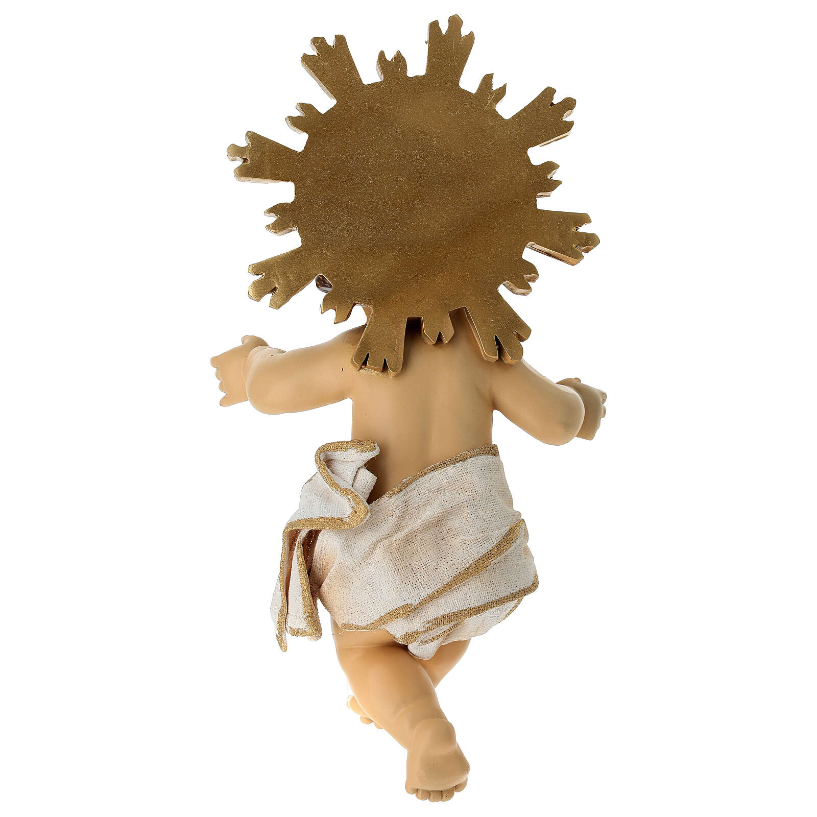 Bambinello con aureola e stoffa 17 cm - immagine 2