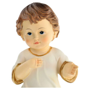 Gesù Bambino 16 cm con Vestitino Bianco Resina