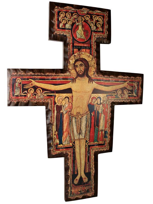 Croce San Damiano 100cm Legno Massello - immagine 3